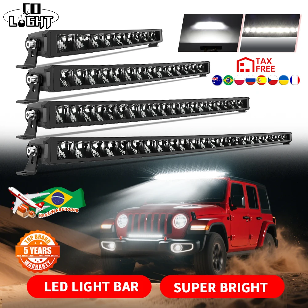 

CO LIGHT Curved LED Light Bar 30" 40" Slim LED Bar 12V 24V Spot Flood Combo Beam 80000LM Driving Light for ATV SUV Boat Truck