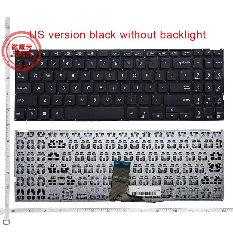 RU/US Laptop Keyboard for ASUS X512 X512F X512FA X512D X512DA X512 X512U X512UA X512UB F512DA F512UA Y5100U Y5100UB