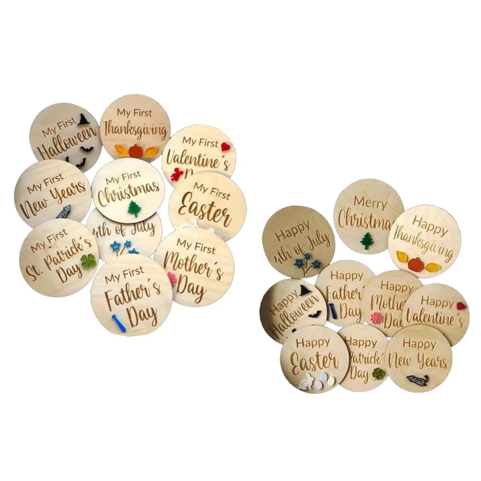 Newborn Growth Cards Photo Prop Milestone Discs 10 Pieces Baby ́S Growth