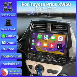 Android 16 Carplay BT For Toyota Prius XW50 2015 2016 2017 2018 2019 2020 Multimedia Car Radio Player WiFi+4G GPS RDS DSP Stereo