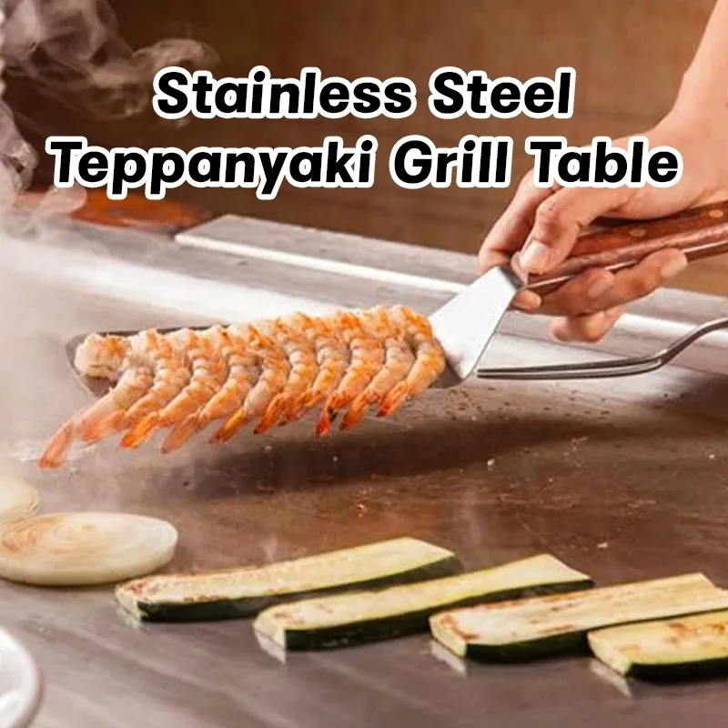 Commercial Teppanyaki Grill Table with Built-in Exhaust System Hibachi Grill Stainless Steel Electric Teppanyaki Equipment