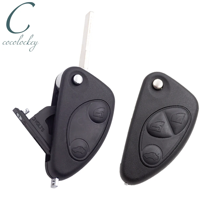 Wysokiej jakości etui na kluczyk Cocolockey do Alfa Romeo GT 147 156 166, zamiennik składanej obudowy kluczyka samochodowego z pilotem, 2 3 przyciski