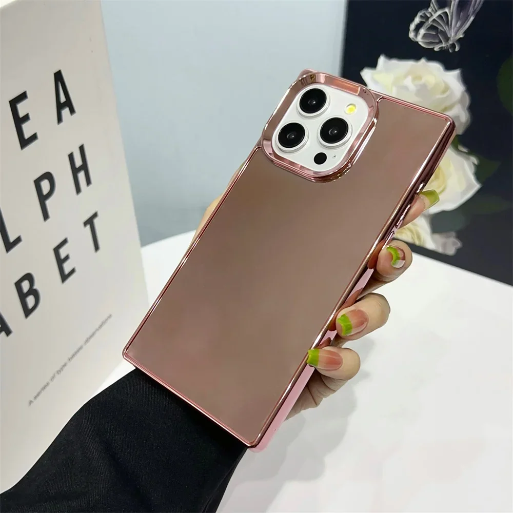 Fashion Bling Mirror Case for iPhone 12 13 14 15 Pro Max 15 Plus iPhone 11 Soft TPU Shockproof Electroplate Cover for iPhone15