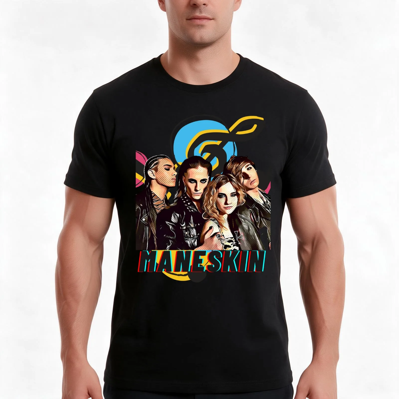 Maneskin || damiano david || Italia Music Band T-Shirt, Summer Casual Cotton Tee, Oversized Streetwear Tops, Unisex Men Women
