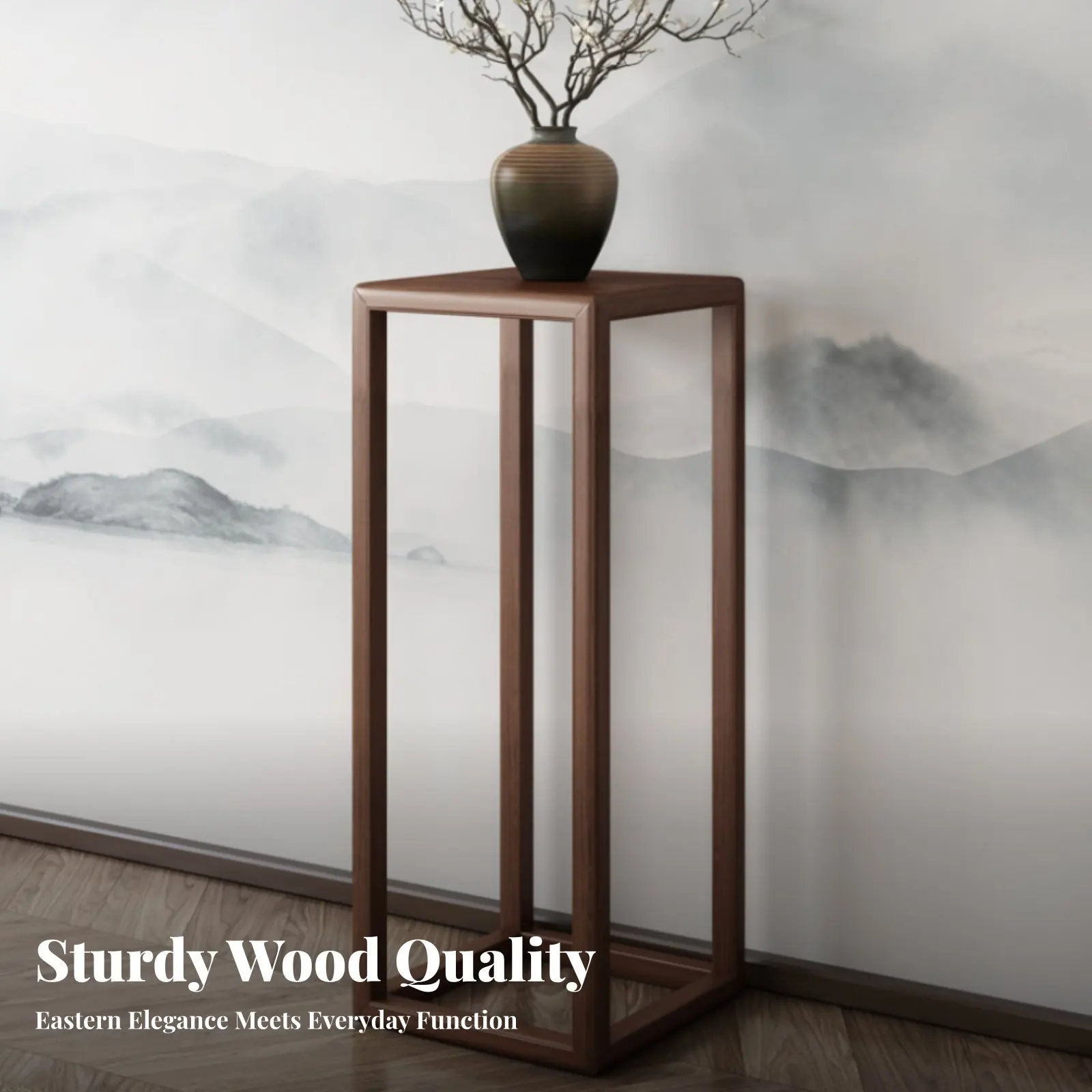 Chinese & Design Botanical Pedestal Floor-Standing Plant Display Elegant Stylish Adaptable Use for Home Decorators, Entryway