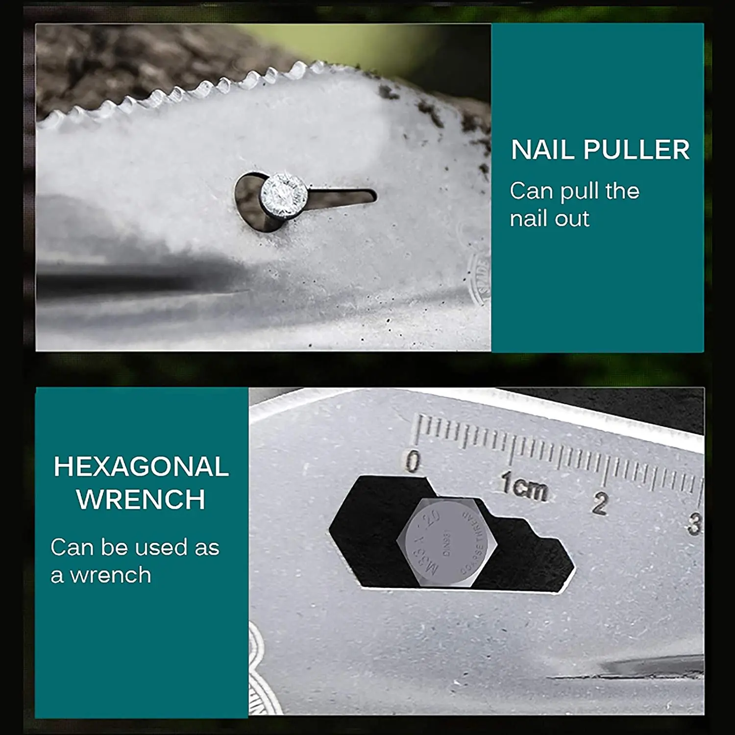 Pala da giardino in acciaio inossidabile vanga Multi Tool Weeder con dente di sega chiave esagonale righello scavare cazzuola coltello lancia giardino Bonsai
