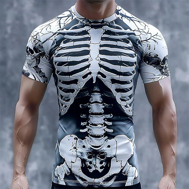 

Vintage Horror Skull Graphic T Shirt for Men Clothing 3D Printed Cosplay T-Shirt Unisex Short Sleeve Street Hip Pop Tops Tees