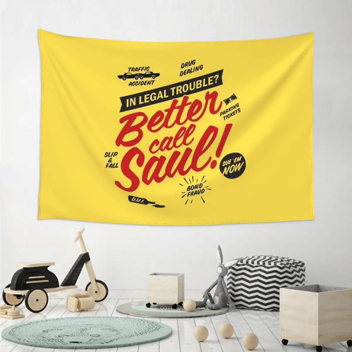 Better Call Saul Saul Goodman Tapestry Funny Wall Hanging Aesthetic Home Decoration Tapestries for Living Room Bedroom Dorm Room