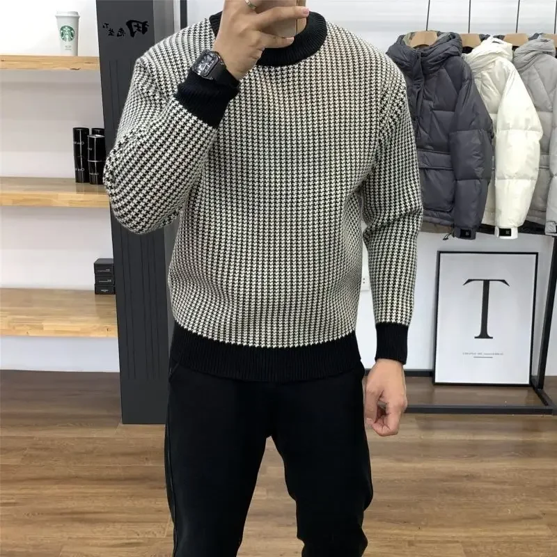 Business Crewneck Men's Clothing Round Collar Knit Sweater Male Pullovers Graphic Mode Overfit 100 Pure Cashmere Cigaret Cheap X