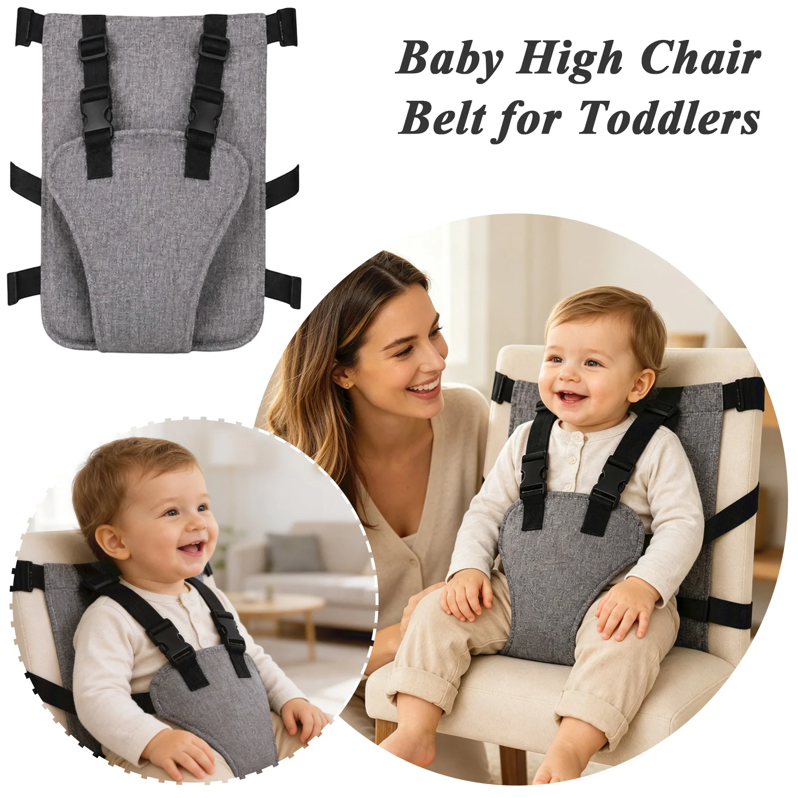 Baby High Chair Safety Belt Strap Adjustable Highchair Safety Strap Universal Anti-fall Security Strap for Toddler Feeding Chair