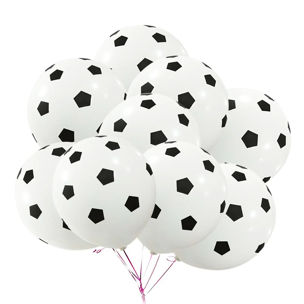 

20 Pcs Soccer Balloons Birthday Latex Wedding White Rubber Party Number Decorations Reusable Elegant Versatile