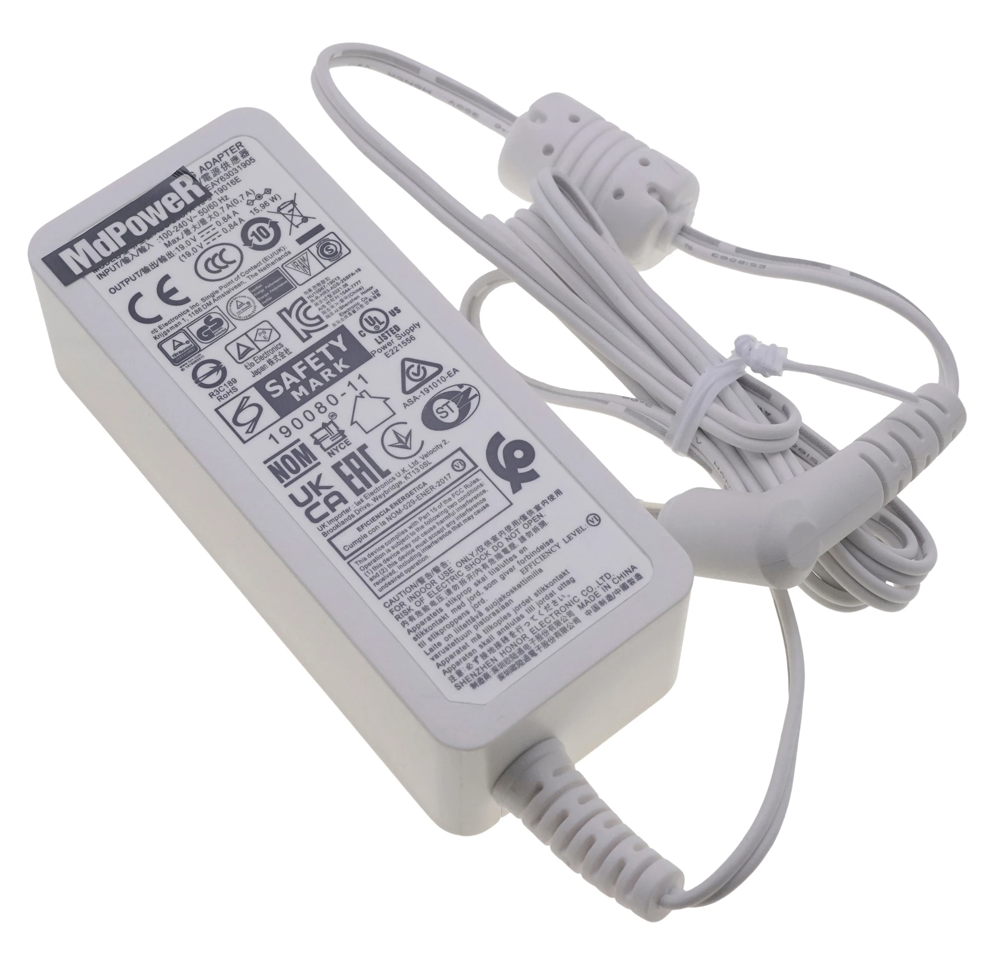 

19V 0.84A For LG 20M37H 19M35A 20M35D 20M37A LCD Monitor Power Supply 19016G ADS-18SG-19-3 AC Switching Adapter WHITE