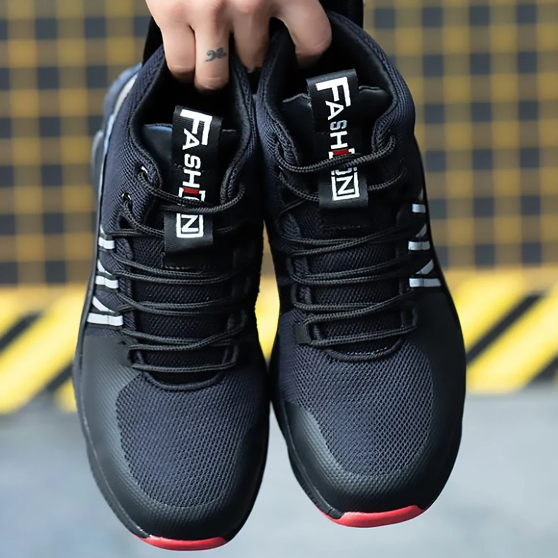 أحذية حماية العمل من الصلب لأصابع القدم للرجال أحذية أمان مضادة للسحق ومضادة للثقب خفيفة الوزن قابلة للتنفس لجميع المواسم أحذية غير رسمية #6