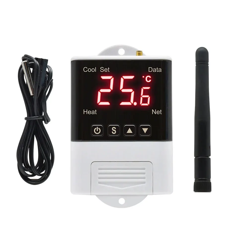 AC110V-220V Digital Microcomputer Temperature Regulator Thermostat Controller Refrigeration Heating Switch Dual Display