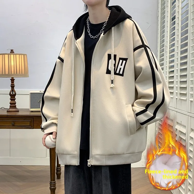 

Куртка с капюшоном на флисовой подкладке для мальчиков, повседневная, в стиле бейсболки, на молнии, из полиэстера, стандартный крой