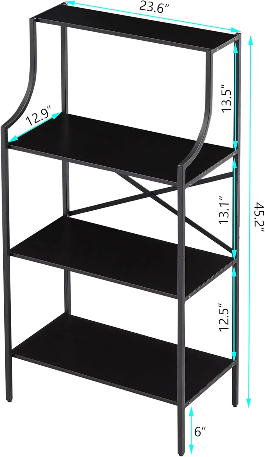 

4 Tier Bookshelf, Entryway Standing Shelf Units with Storage,Small Bookcases with Open Shelves,Home Storage Shelving for Bedroom