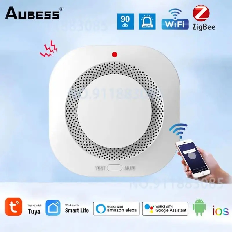 

ZigBee Tuya WiFi Smart Smoke Detectors APP Control Safety Prevention Smoke Sensor Wireless Smoke Detection Device Home Security