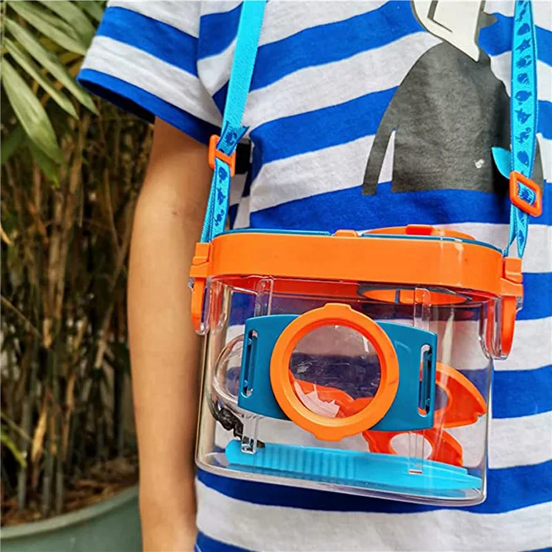 AS96-2X Visualizzatore di insetti Scatola per insetti all'aperto Lente d'ingrandimento Kit per osservare Gabbia per insetti Strumenti per l'esplorazione della natura scientifica dei bambini