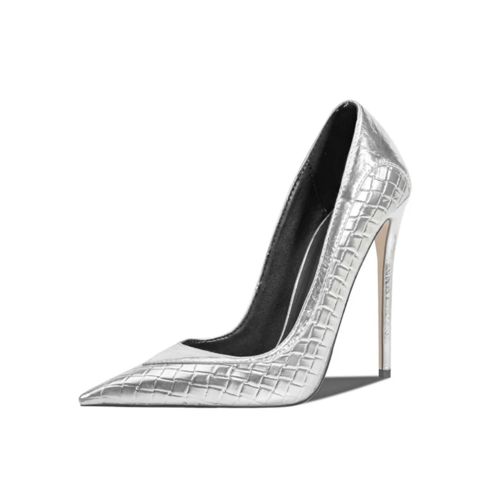 

12CM Stiletto Woman Pumps Fashion Pointed Elegant Women Shoes Holographic Snake Print Party Banquet Dress High Heels