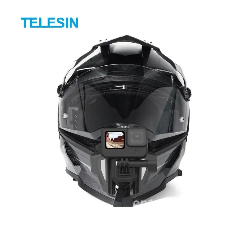 TELESIN Upgraded Motorcycle Helmet Bracket First Person Perspective Sports Camera Riding Shooting Accessories