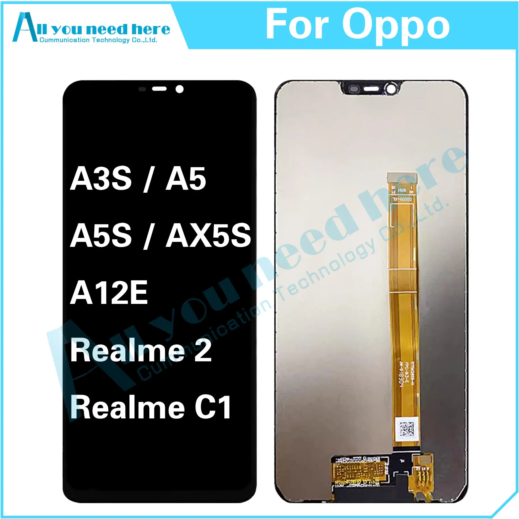 

100% Test For Oppo A3S A5 A5S AX5S A12E / Realme 2 C1 LCD Display Touch Screen Digitizer Assembly Repair Parts Replacement