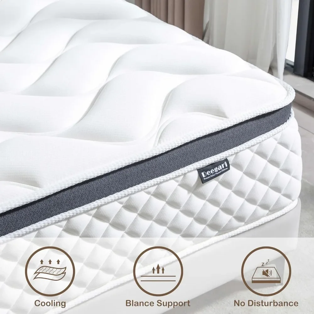 Queen-Size-Matratzen, 12 Zoll, Gel Memory Foam individuelle Taschen feder für Bewegungs isolierung, mittleres Gefühl, Matratzen