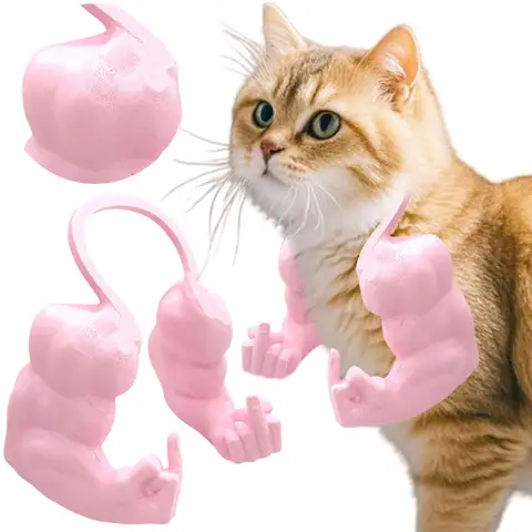 Cat Muscle Arm 3D Printed Neck Arm with Muscle Pet Cosplay Costume (Pink L)