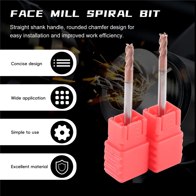 ABHU 5PCS 3Mm Vollhartmetall-schaftfräser Schaftfräser D3X8XD4X50L 4 Flöte Seite Fräsen Schlitzen Profiling Planfräser Standardlänge