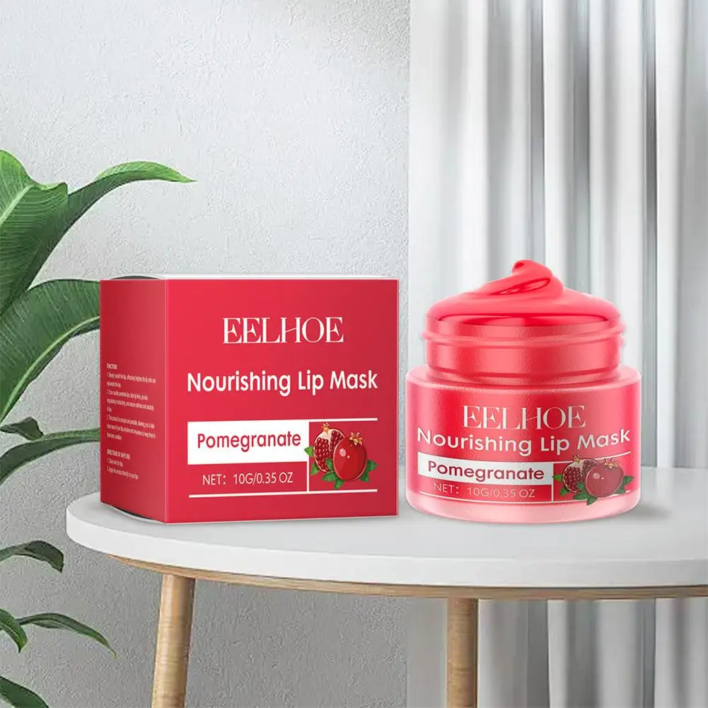 Rode Granaatappel Lip Masker Voor Vrouwen Hydraterende Lippenbalsem Vocht Lipgloss Sheer Dekking Langdurige Nacht Behandelingen Lip Crème