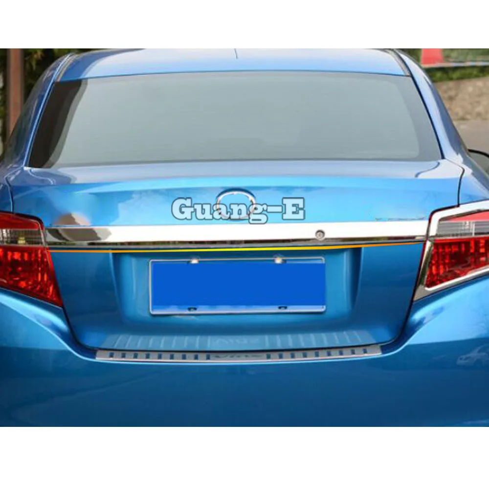 Car Styling Body Rear Bumper Cover Wrap License Trim Frame Lamp Panel Trunk For Toyota Vios/Yaris Sedan 2014 2015 2016