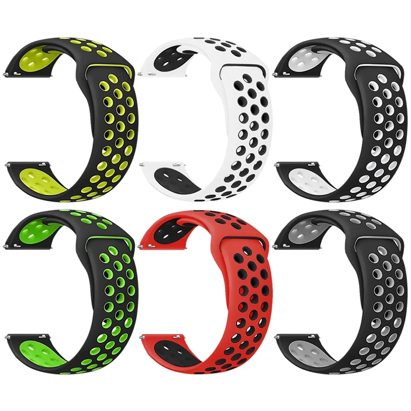 18MM Silicone Breathable Strap For Fossil Gen 4 Q Venture HR/Gen 3 Q Venture Smart Watch Band Women Men Bracelet For Ticwatch C2