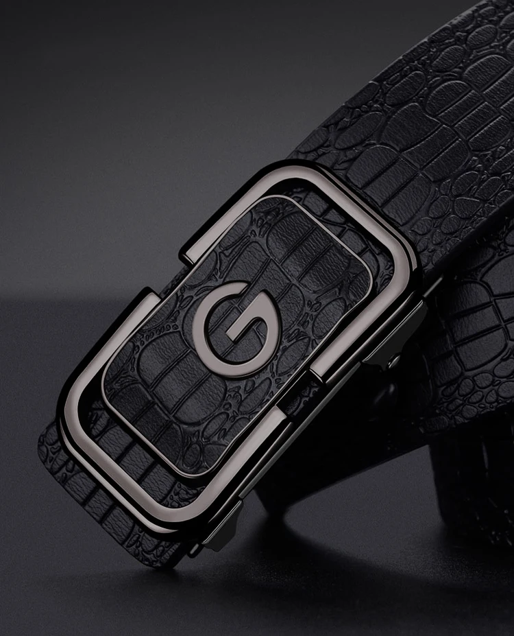 Herrengürtel 3.3, ohne Zähne, ohne Löcher, ohne Karte, Gürtel für den Innenbereich, Freizeitmode, Gürtel mit automatischer Schnalle, personalisierter Gürtel, einfacher Gürtel – Detail 6