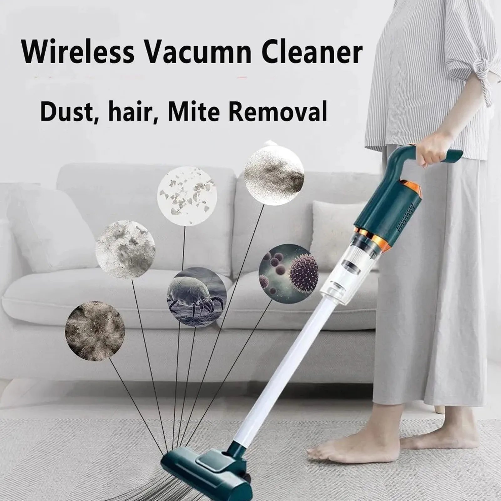 

Electric Handheld Vacuum Cleaner Wireless Sweeper 8500Pa Powerful Cordless Home Car Remove Mites Floor Dust Cleaner