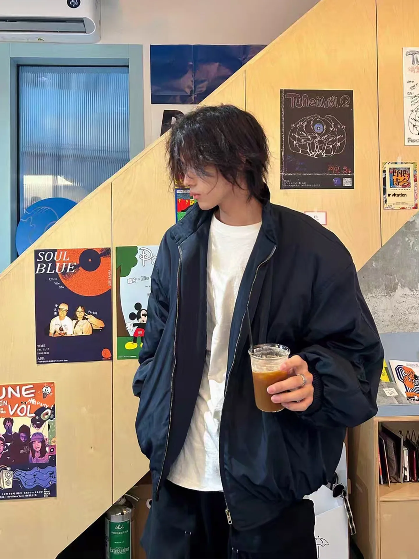 

Американский ретро пилотный джет, хлопковая мужская зимняя нейтральная верхняя одежда, однотонное универсальное хлопковое пальто с воротником-стойкой, пальто