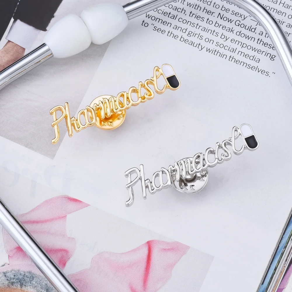 Hanreshe Medical Signature Brooch Pins Pharmacist Psychologist Badge Medal Jewelry Accessories for Doctor Nurse Collectibles