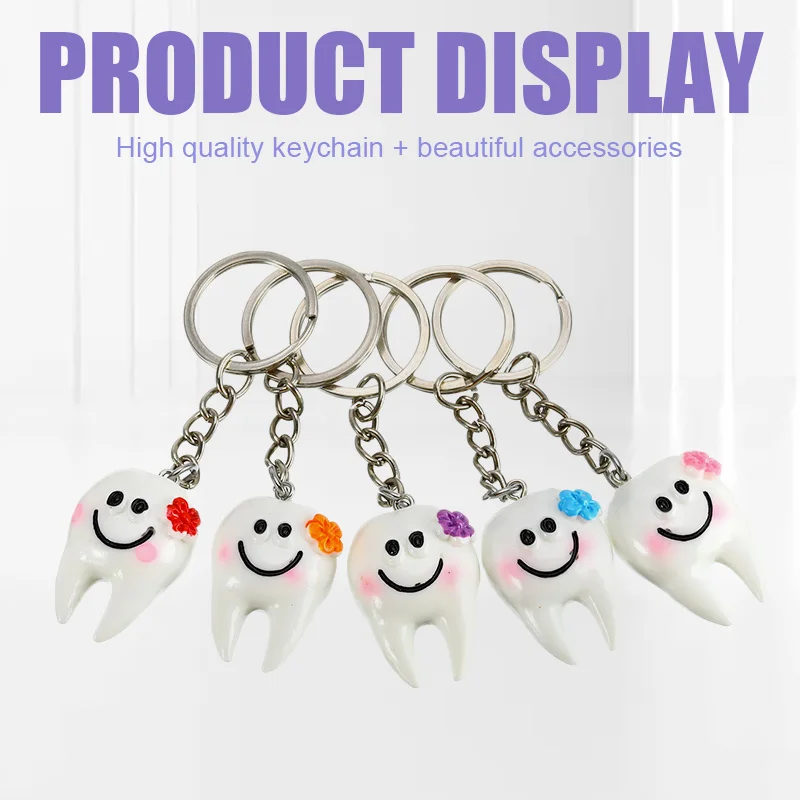 Dental Tooth Shape Model Simulation Keychain, Cute Gift