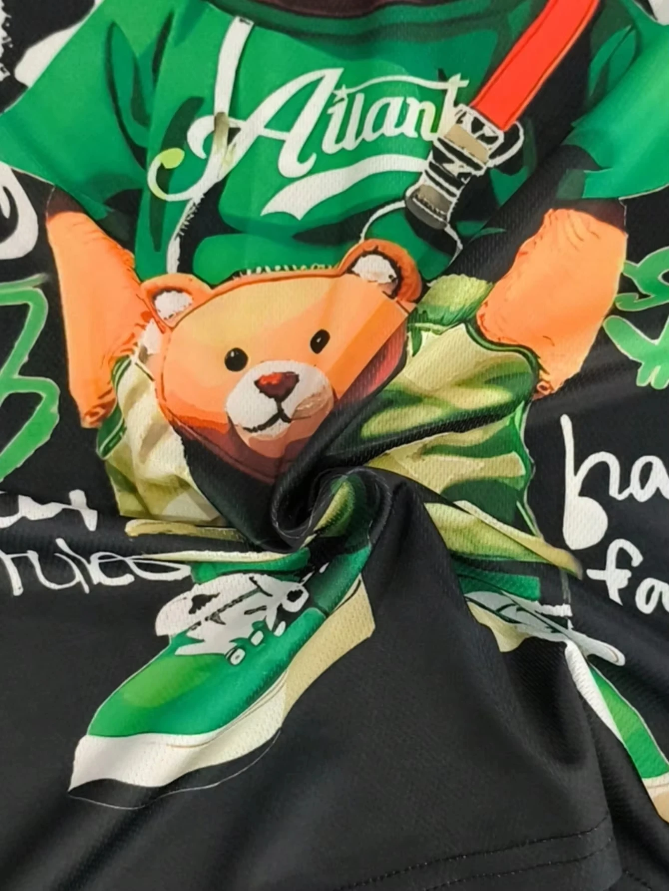 كارتون الدب نمط الرجال تي شيرت مريح قصير الأكمام البلوز الرجال ملابس خارجية الصيف الشارع الاتجاه Y2K للجنسين #3