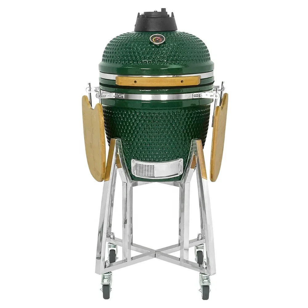 Hot SalesGreen Steel Egg Bbq Outdoor Grills Parrilla Kamado 18 Ceramic