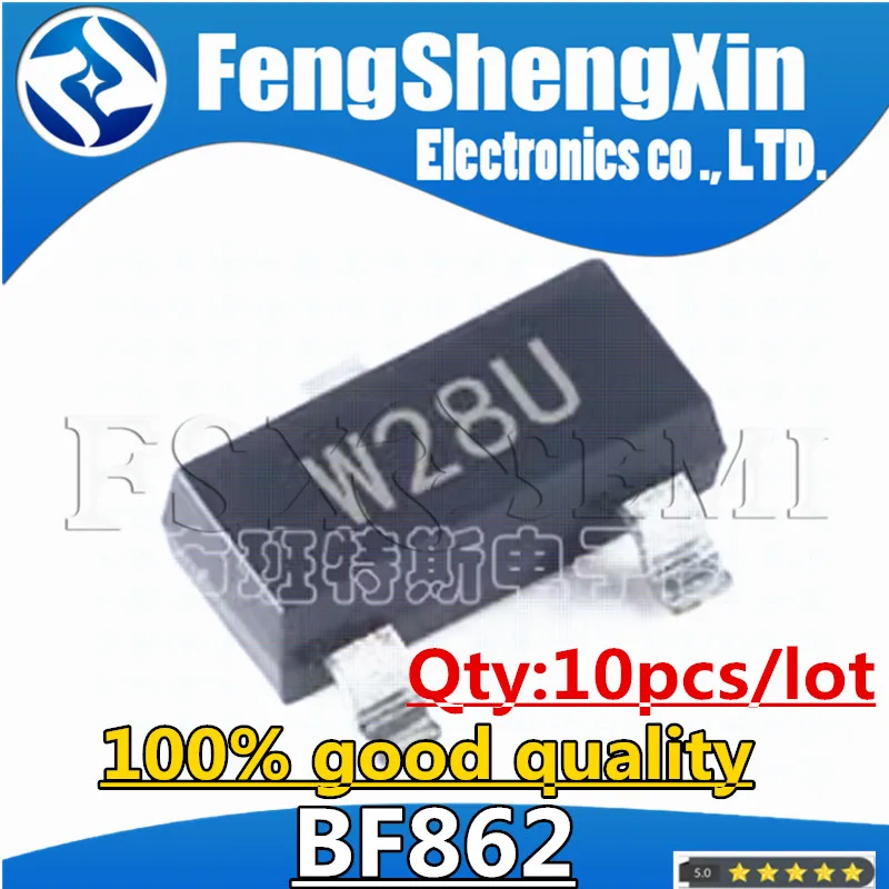 10pcs BF862 SOT-23 W28U 2AW BF862,215 SOT23 N-channel junction FET