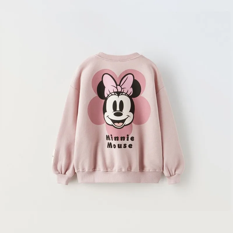 Blue Sweatshirt Miceky Mouse New Style Autumn Costume Cartoon Print Round Neck Hoodies Toddler Casual Loose Long Sleeve Tops