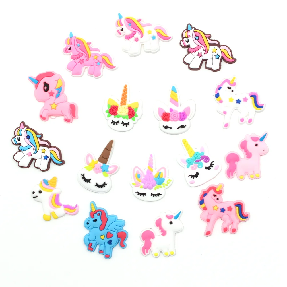 Cute 1pcs PVC shoe charms Cartoon foal DIY Accessories fit Garden clog sandals Decorate buckle kids girls party gifts