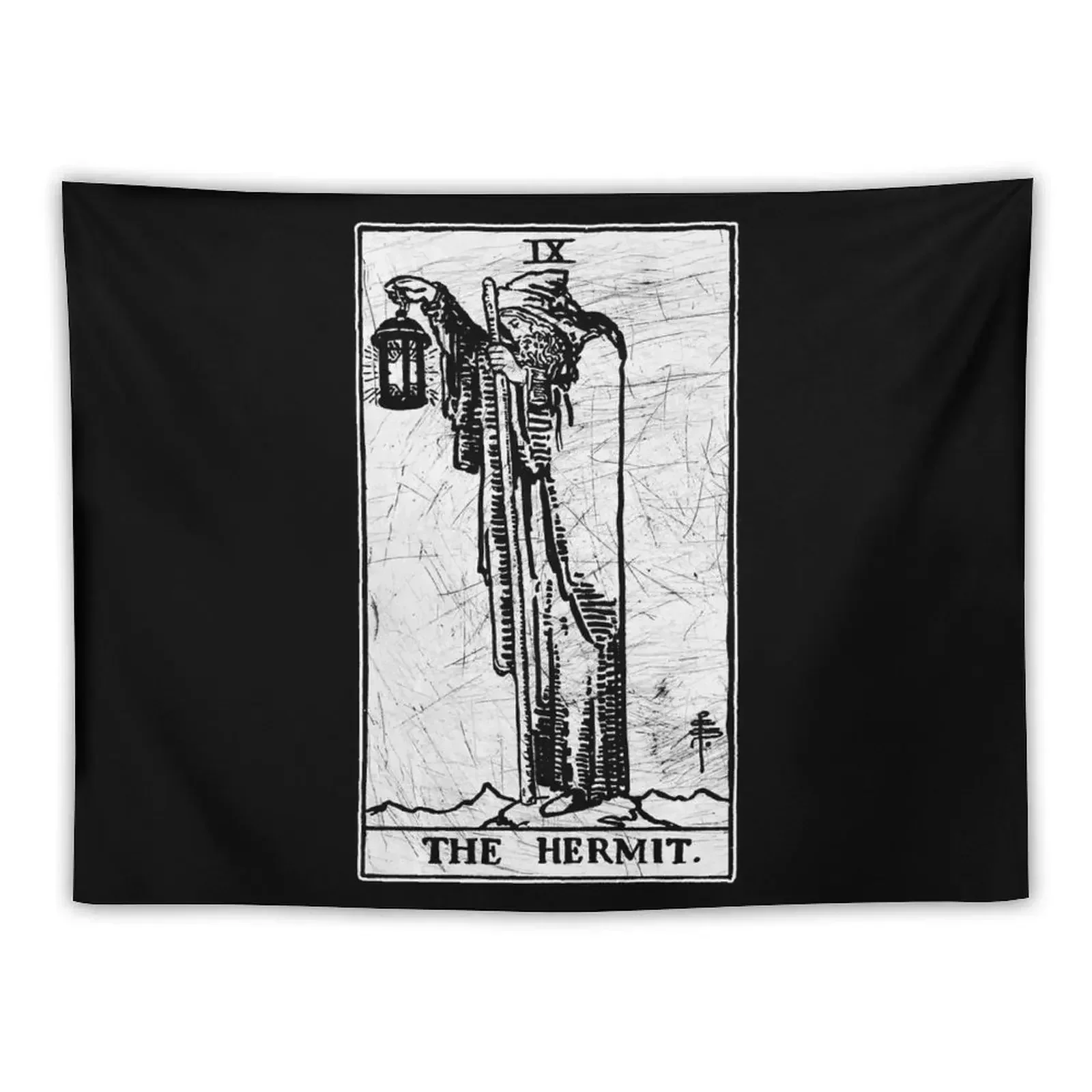 The Hermit Tarot Card - Major Arcana - fortune telling - occult Tapestry Home Decorating Tapestry