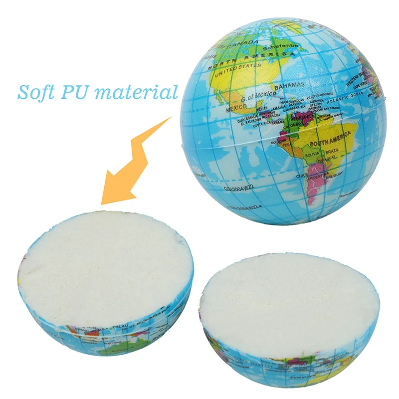 12 Stück Mini-Erdkugel, Fingerübungsball, PU-Kugel zum Drücken, Lernspielzeug, Schaumstoff-Druckball, Geschenk für Jungen und Mädchen – Detail 6