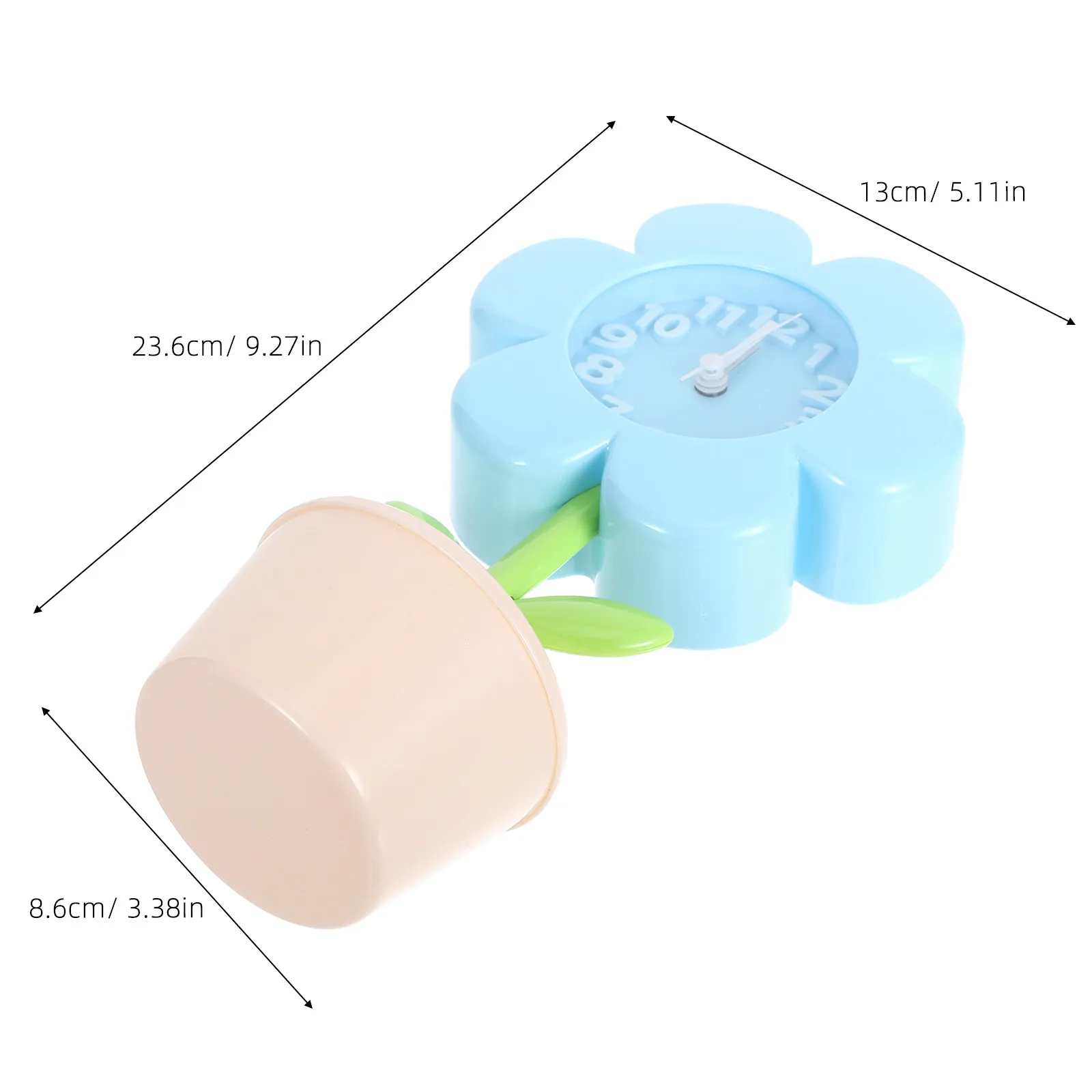 Kawaii Flower Alarm Clock Cute Small Bedside Clock Silent Movement for Bedroom Decorative Desk Timepiece Mini