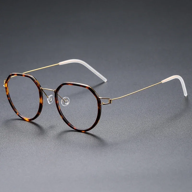 

High Quality Gillian Denmark Titanium No Screw Korea Glasses Frames Optical Ultra-light Business Oval Diopter Eyeglasses Men