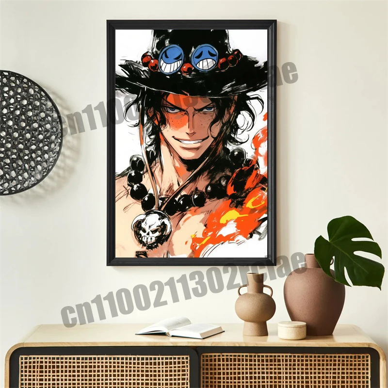 Póster artístico de pintura en lienzo de alta calidad, Anime clásico japonés de una pieza, Luffy, HD, adecuado para decoración de dormitorio