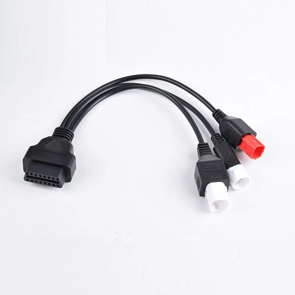 For YAMAHA 3Pin 4Pin & HONDA 6PIN 3IN1 Male to Female Motorcycle Extension to OBD2 16Pin Cable MotorBike Diagnostic Tool