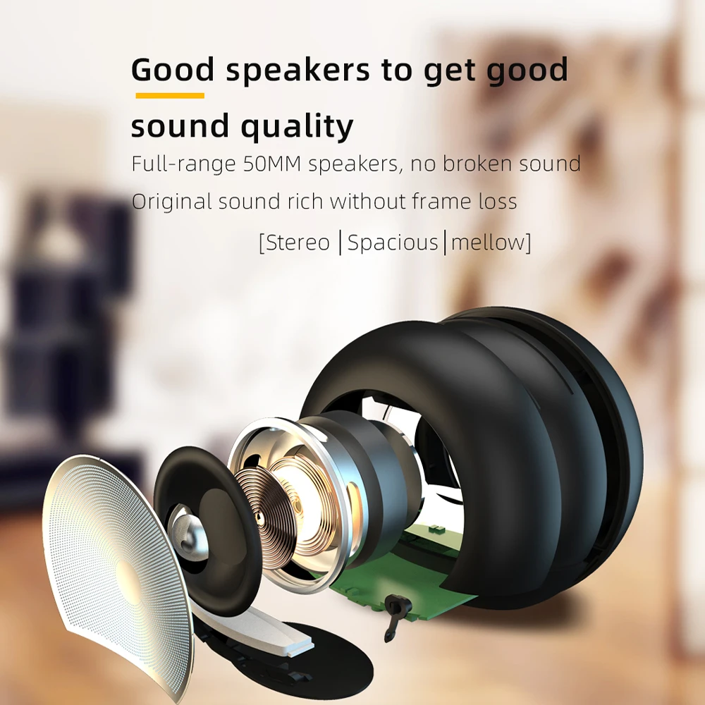 Zealsound Bluetooth Speaker Wireless Mini Sound Convenient Charging RGB Light High-fidelity Surround Sound Support TWS, TF, SD