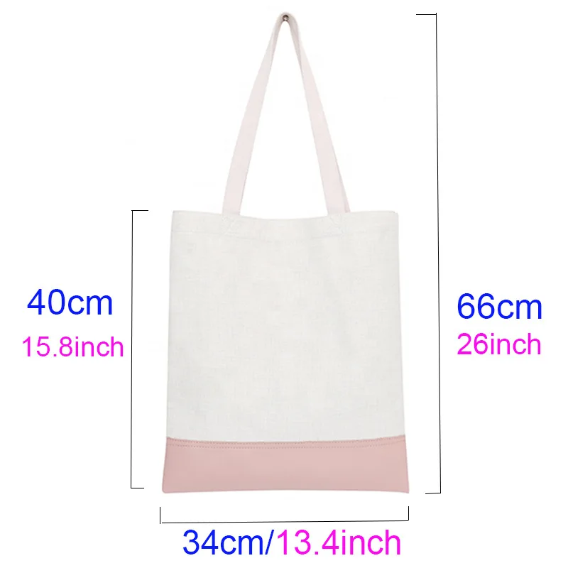 New Multi-color Thermal Sublimation Linen PU Leather Sole Shopping Bag Heat Transfer Blank For Printing Shopping Bag