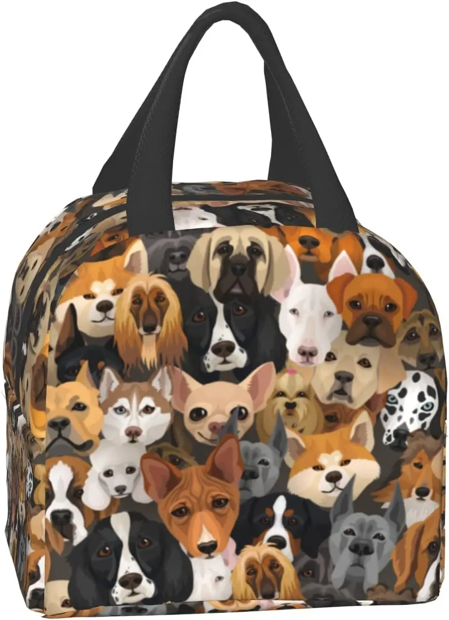 حقيبة غداء للكلاب، حقيبة معزولة للكلاب المضحكة وقابلة لإعادة الاستخدام وقابلة للغسل ومبرد حراري للنزهات وحامل طعام للسفر والعمل والمدرسة للنساء والرجال